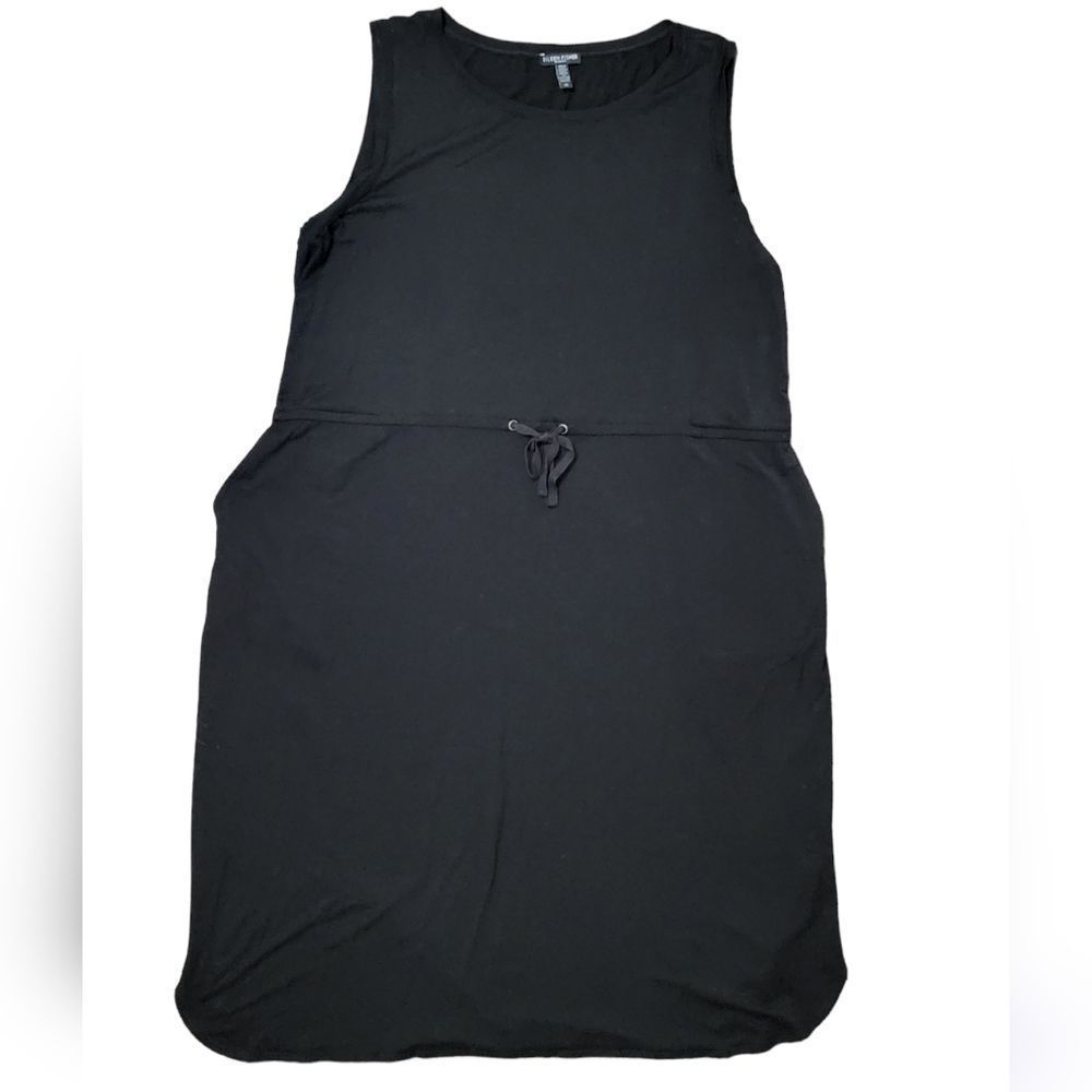 Eileen Fisher Woman Black Sleeveless Jersey Dress 1X